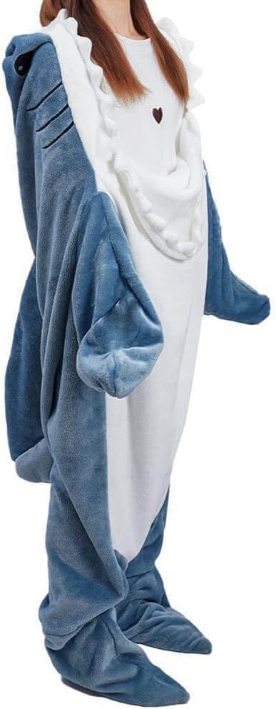 Shark Blanket Hoodie Onesie Adult & Kid 🦈✨