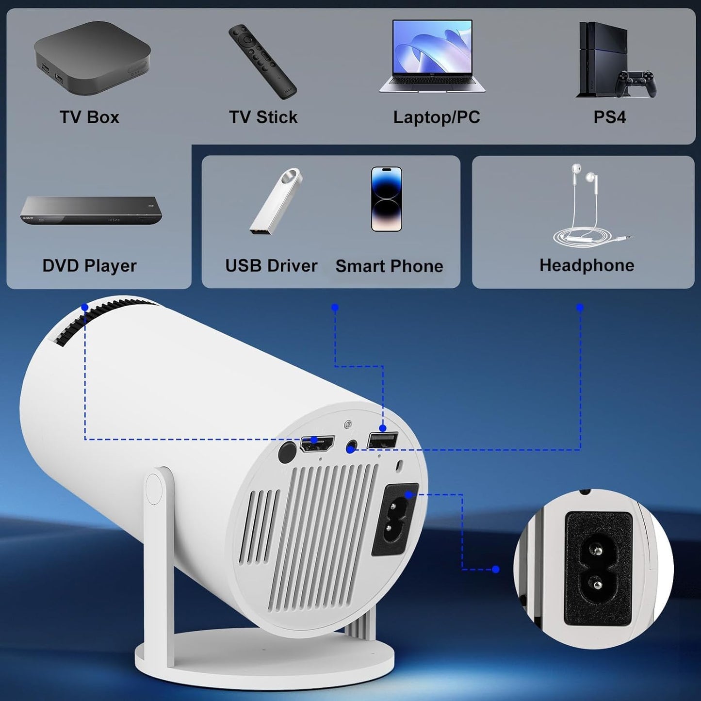 Mini Projector 4K 1080P