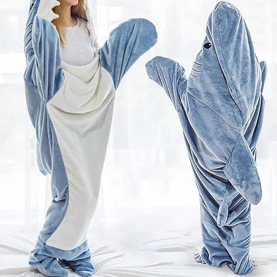 Shark Blanket Hoodie Onesie Adult & Kid 🦈✨