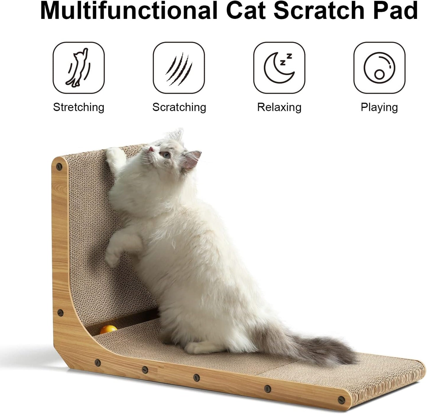 Scratching Wall Cat Tower with Ball Toy for Indoor Cats