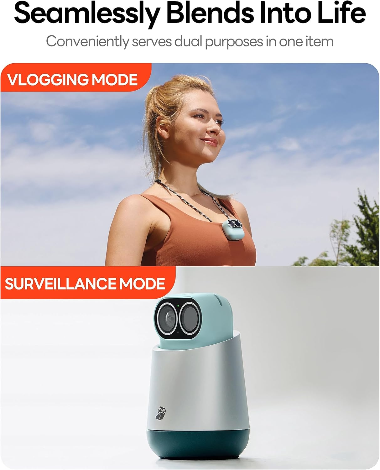 Magic AI Camera Vlog Camera 2.5K Intelligent Webcam Wireless 360° PTZ