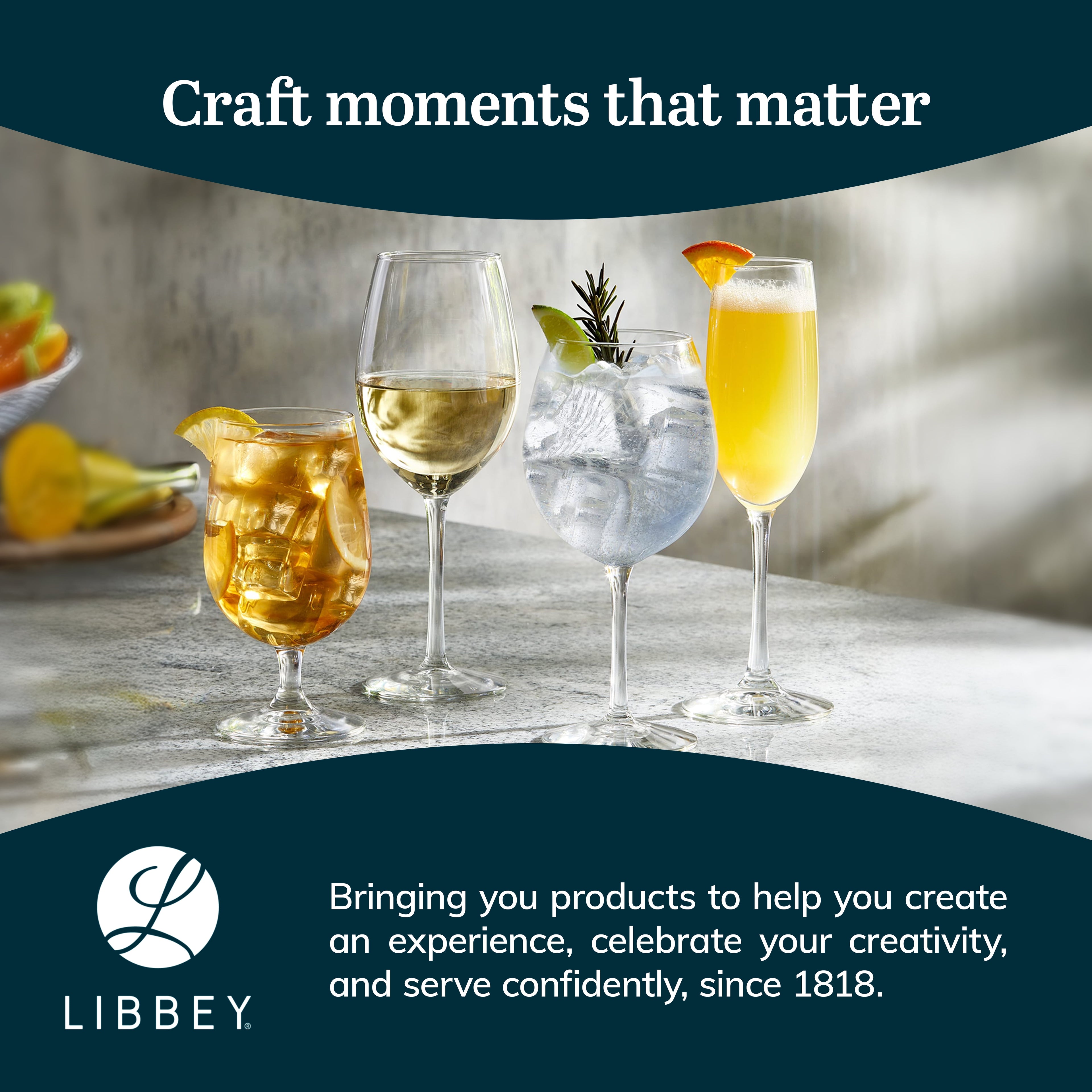 Libbey Entertaining Essentials Stemmed Water Glasses, Clear Multi-Purpose Water Goblet Set of 6, Dishwasher Safe 16 oz Goblet Glasses for Parties