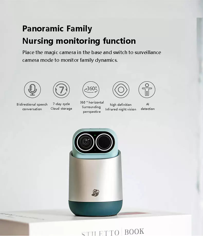 Magic AI Camera Vlog Camera 2.5K Intelligent Webcam Wireless 360° PTZ